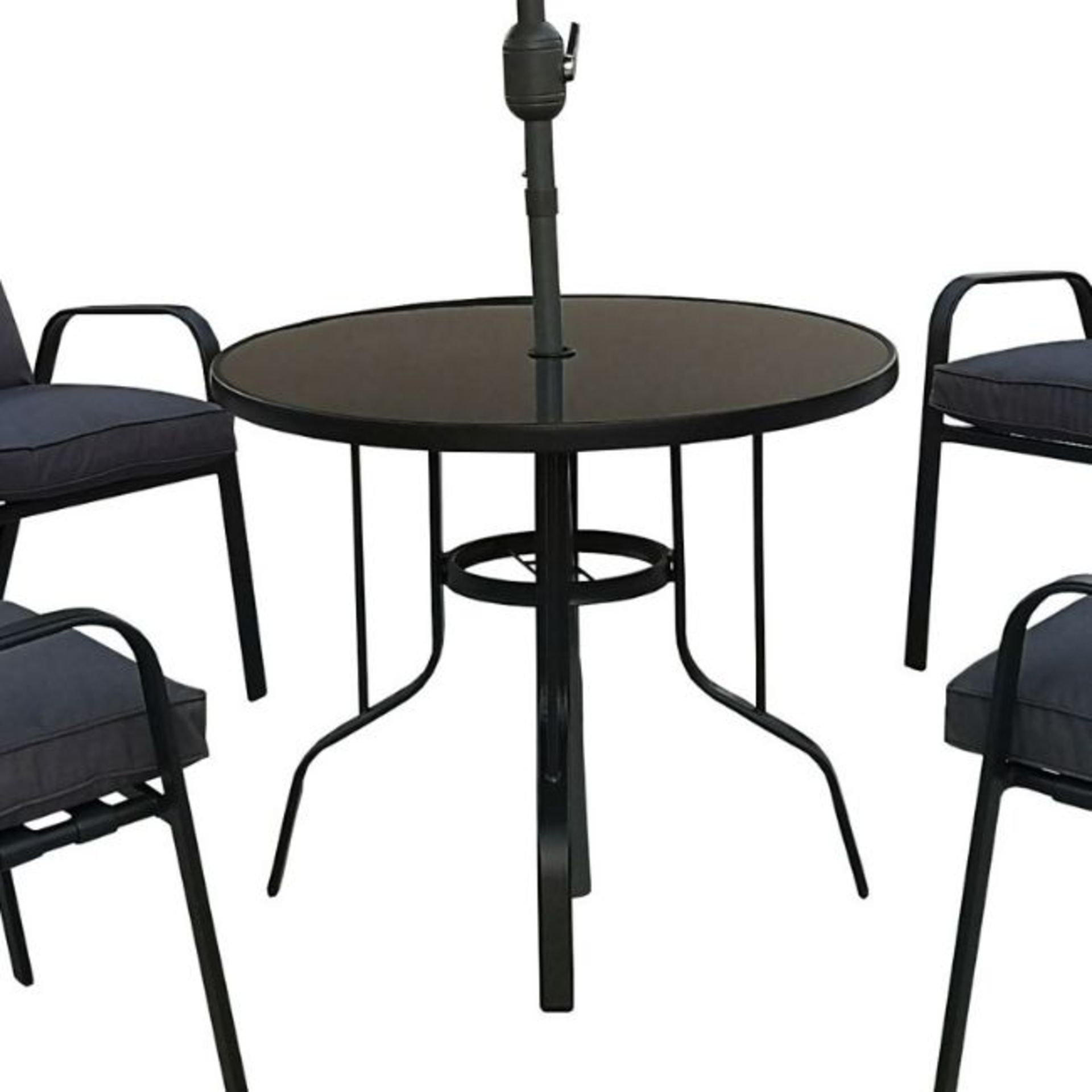 5 x Malvern 4 Seater Dining Set With Parasol - GF08178 - Image 2 of 3