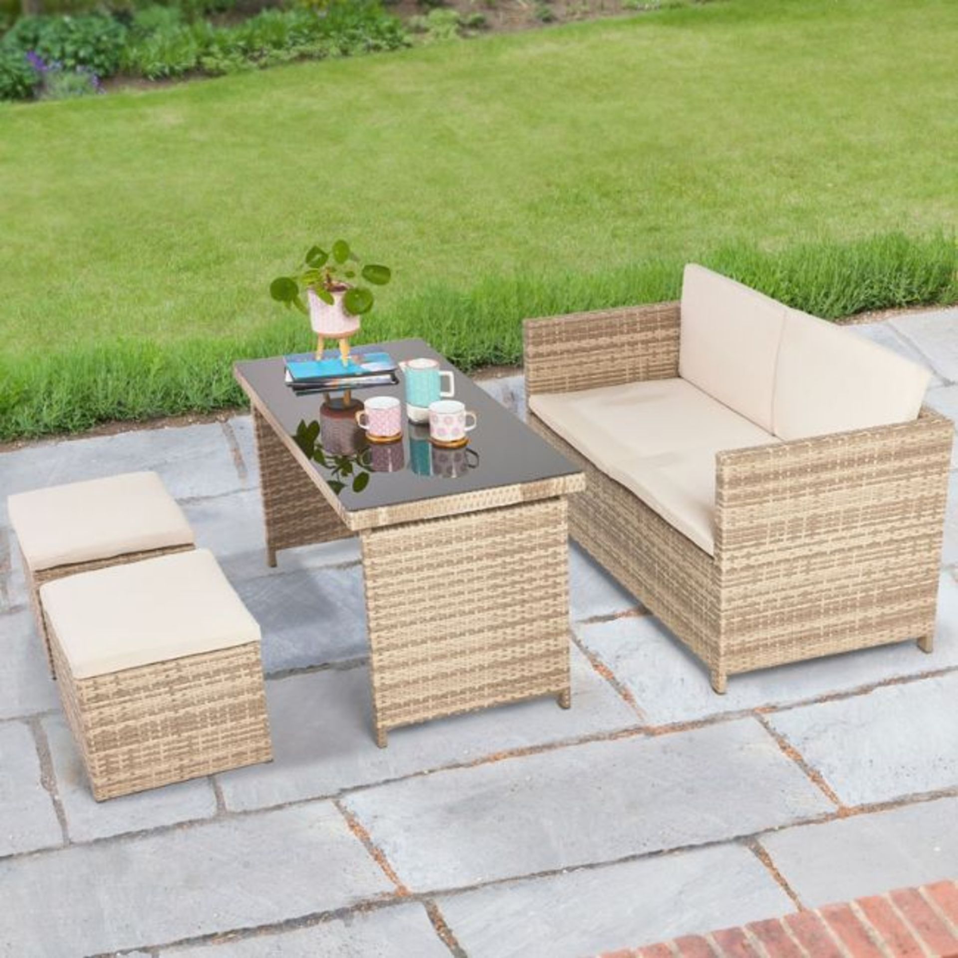 5 x ABLO Orion 4 Seater Rattan Dining Set - ABLOXLS018