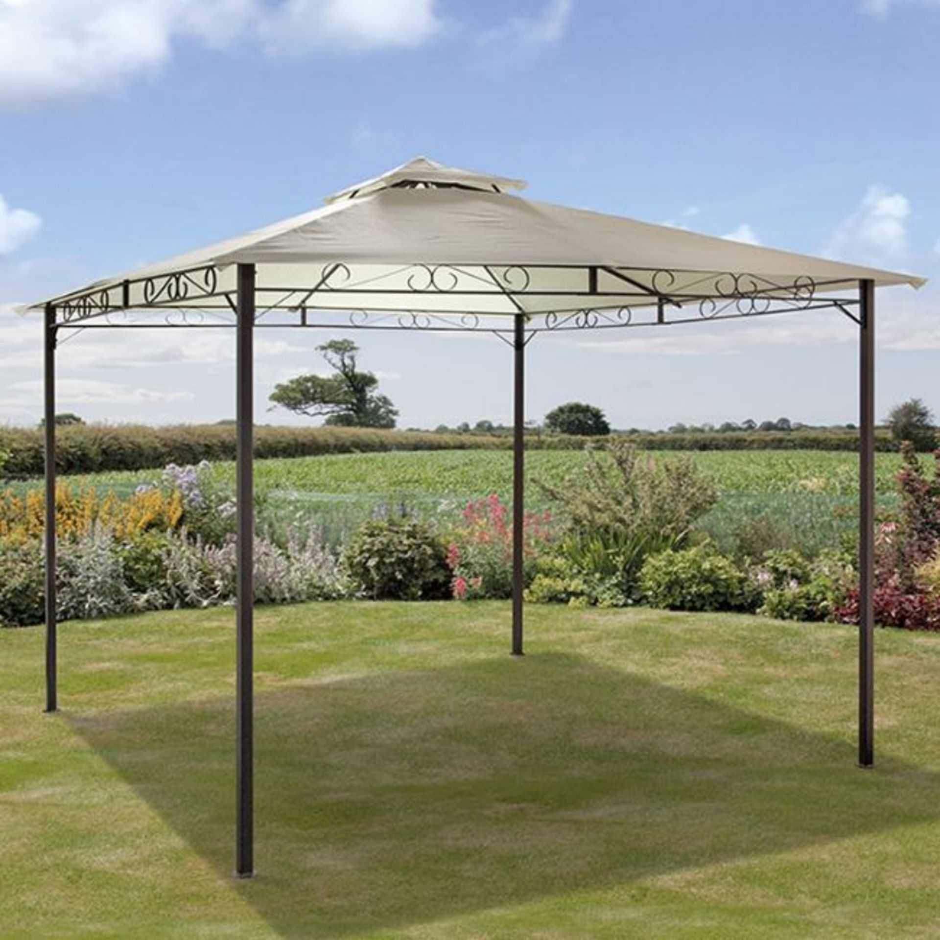 10 x Malaga 3m Ecru Steel Gazebo - PG00980