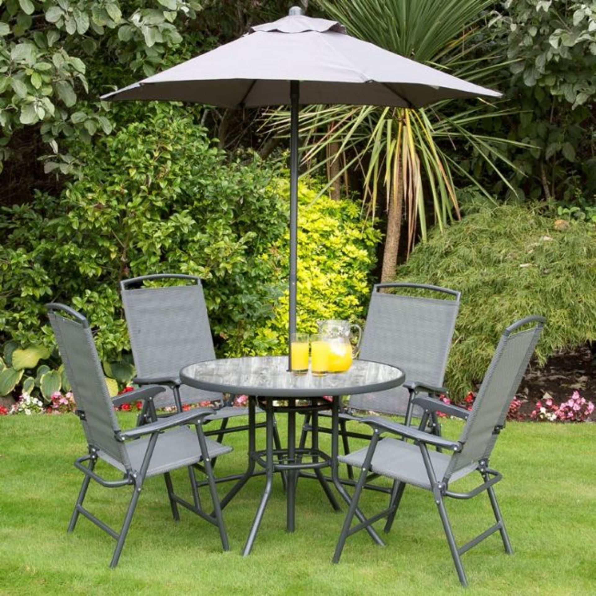 Havana Charcoal Deluxe 4 Seater Dining Set - GF07704