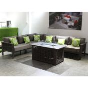 Dallas 6 Seater Corner Lounge Set With Built-in Fire Pit - GF08147