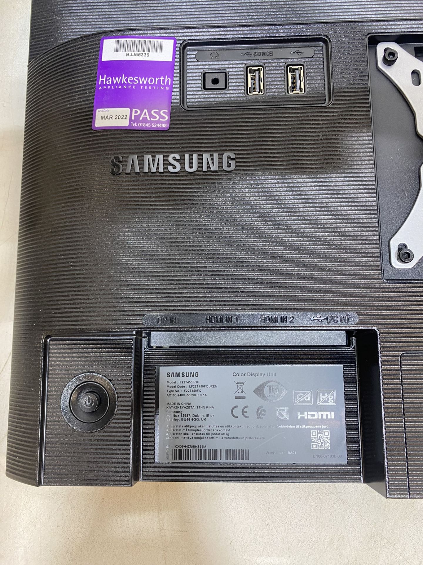 2 x Samsung F22T450FQU 22" HD LED LCD Monitors On Dual Monitor Stand - Image 11 of 12