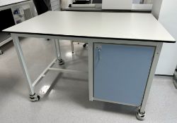 Mobile Laboratory Workbench w/ Storage Cupboard & Power Outlet