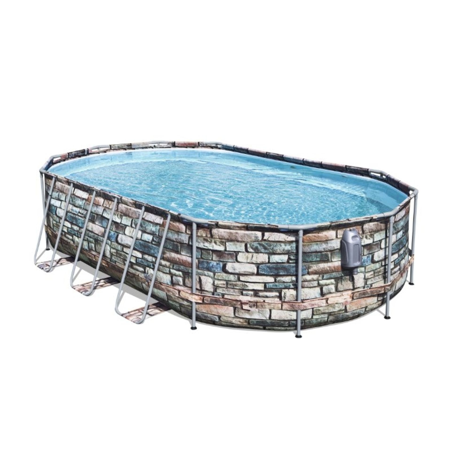 Bestway 20ft x 12ft x 48in Power Steel Comfort JET Series Oval Pool Set