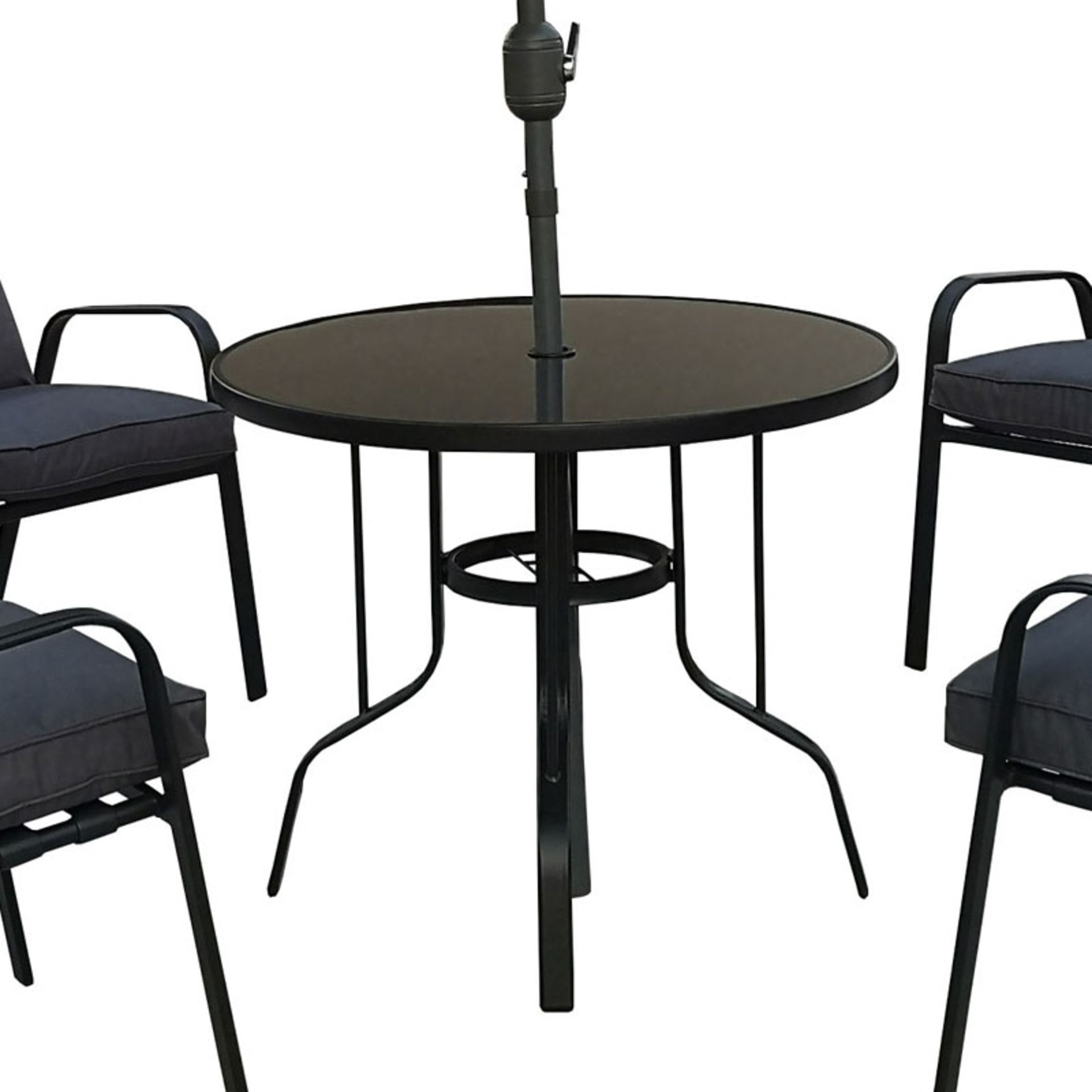 Malvern 4 Seater Dining Set With Parasol - Image 2 of 3