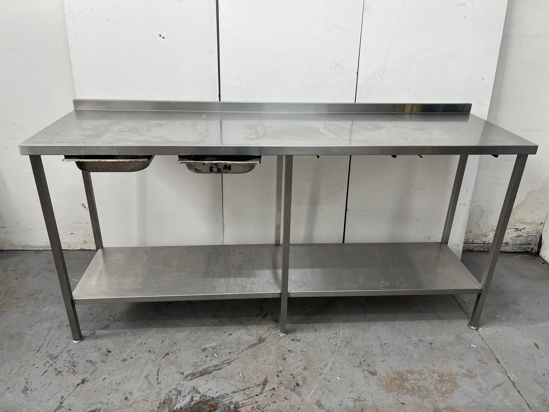 Commercial Stainless Steel Catering Table With Bottom Shelf & Trays - Image 2 of 14