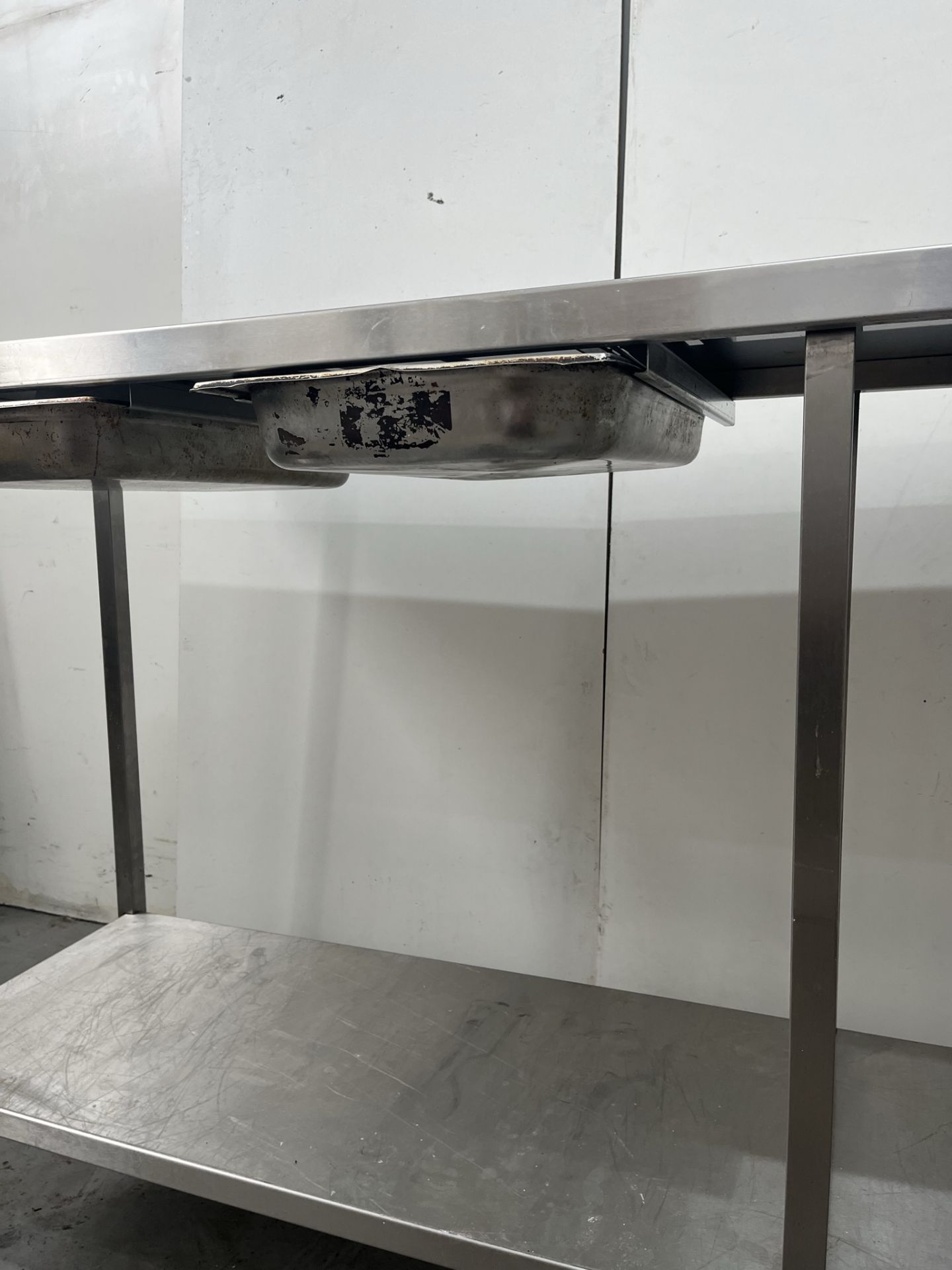 Commercial Stainless Steel Catering Table With Bottom Shelf & Trays - Image 9 of 14