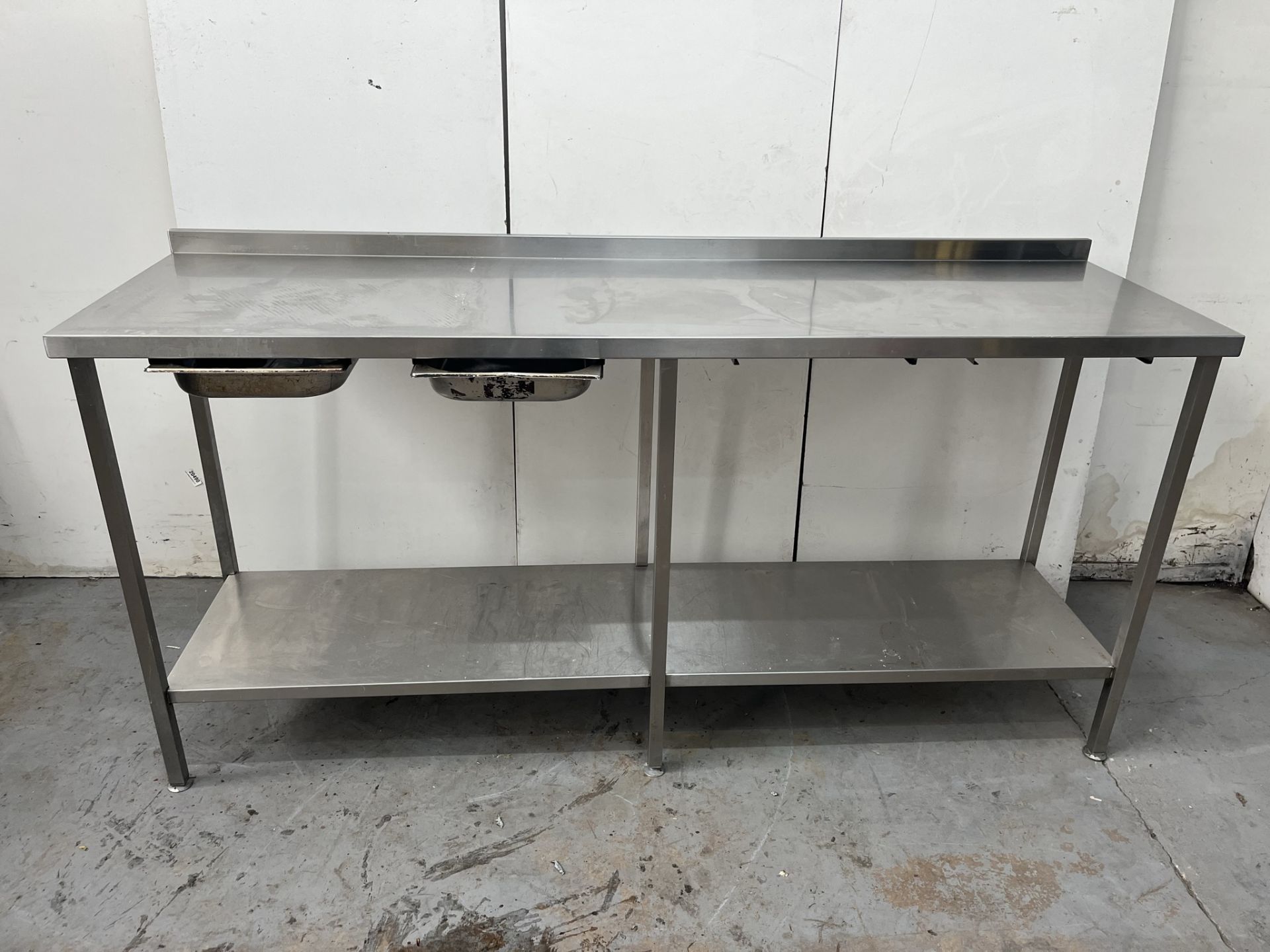 Commercial Stainless Steel Catering Table With Bottom Shelf & Trays