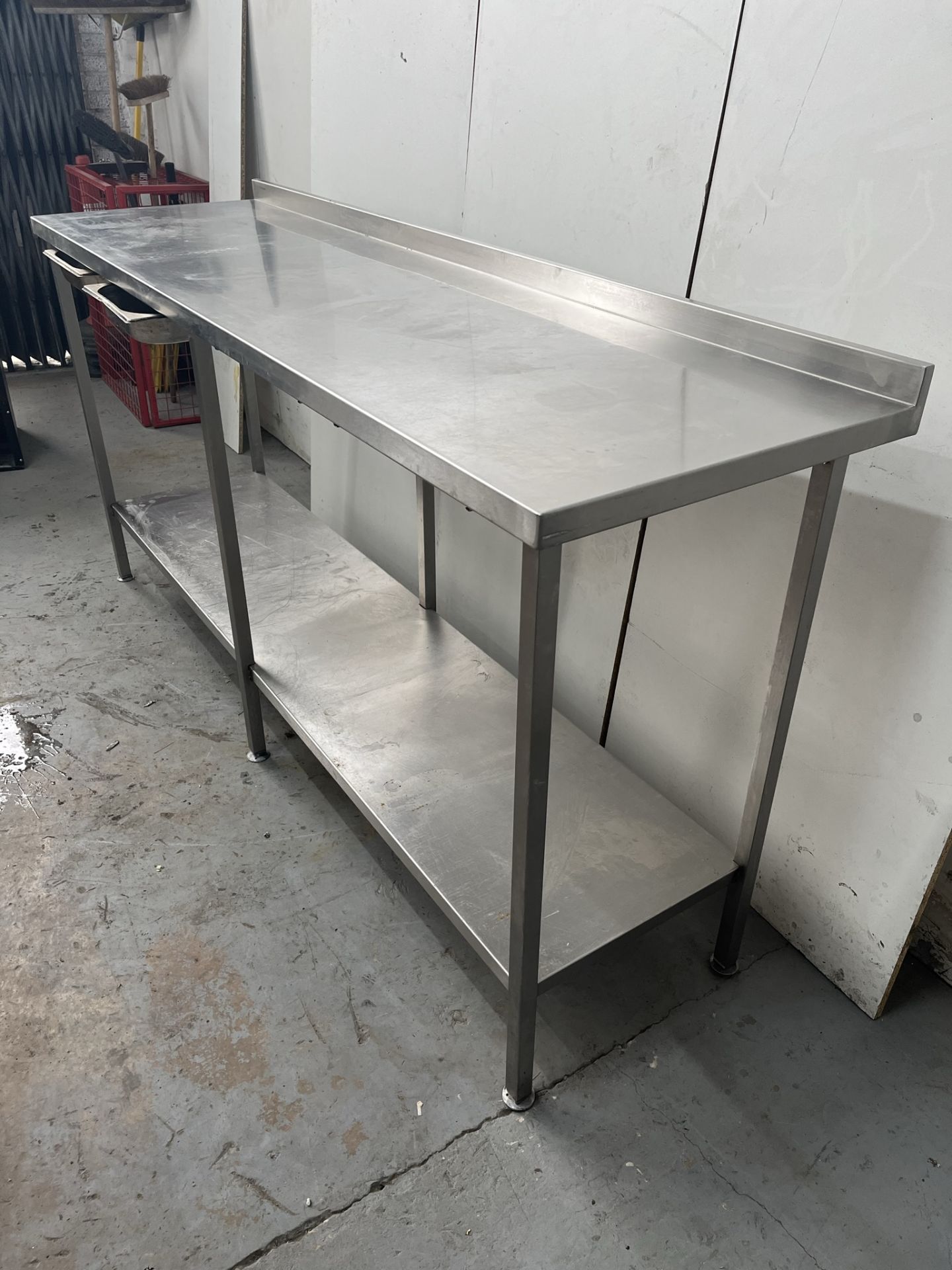 Commercial Stainless Steel Catering Table With Bottom Shelf & Trays - Image 6 of 14