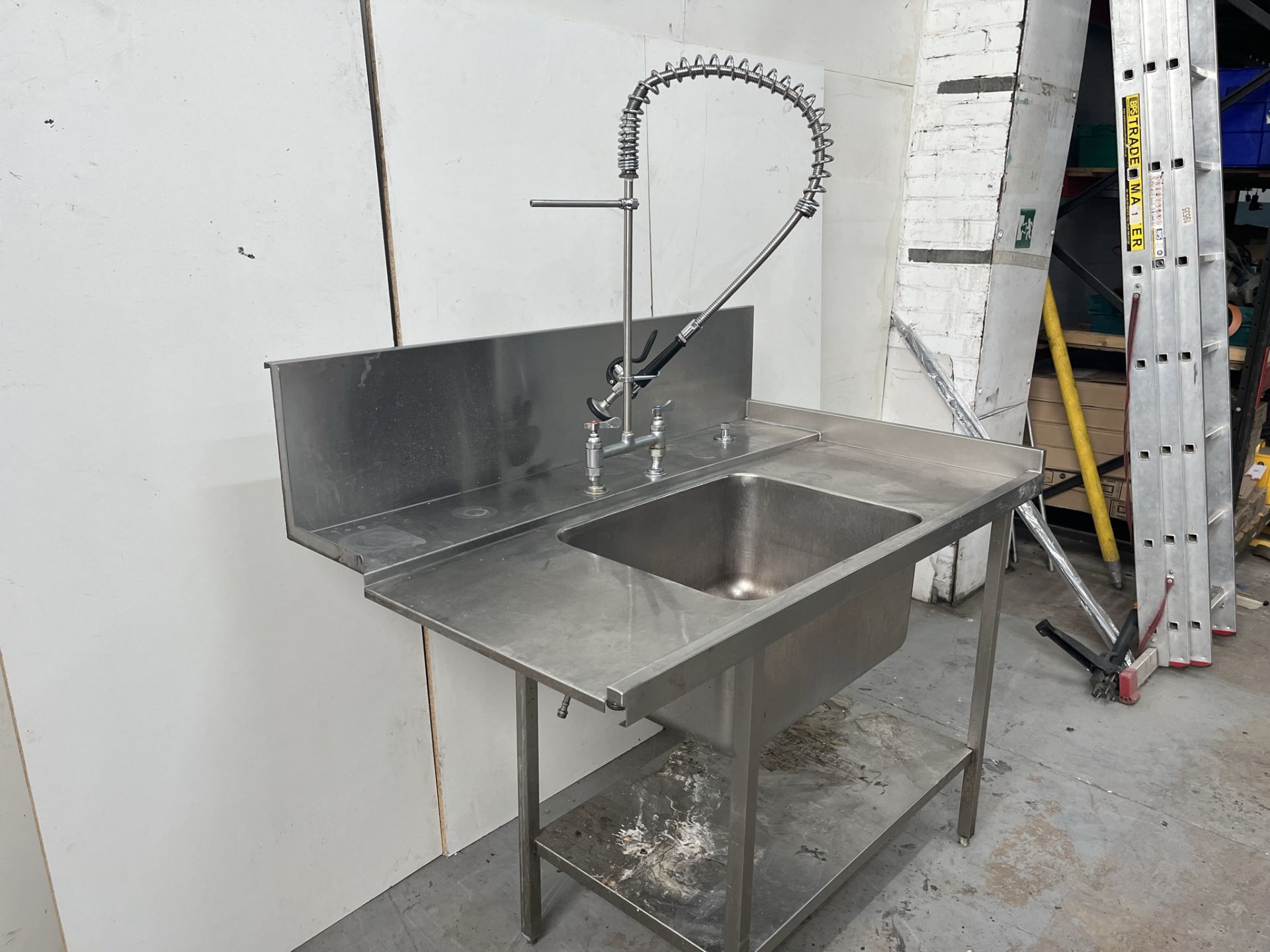 Commercial Stainless Steel Catering Table With Pre Rinse Tap & Sink - Image 3 of 24