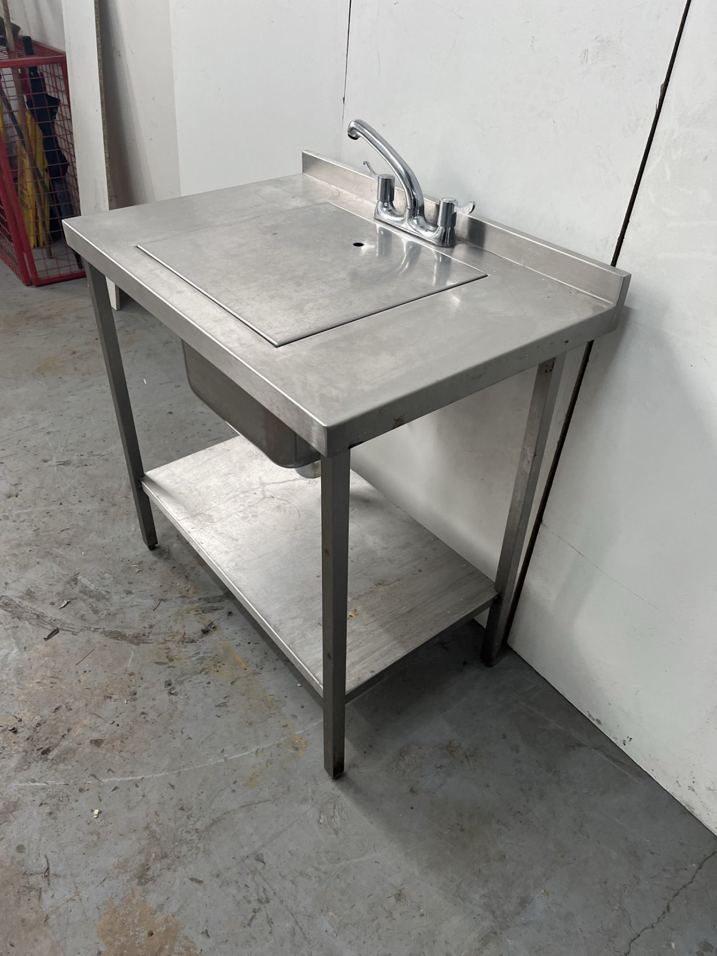 900mm Stainless Steel Catering Table With Coverable Sink - Image 3 of 6