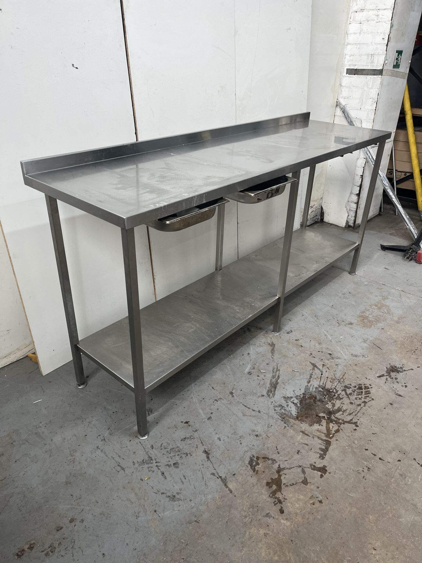 Commercial Stainless Steel Catering Table With Bottom Shelf & Trays - Image 4 of 14