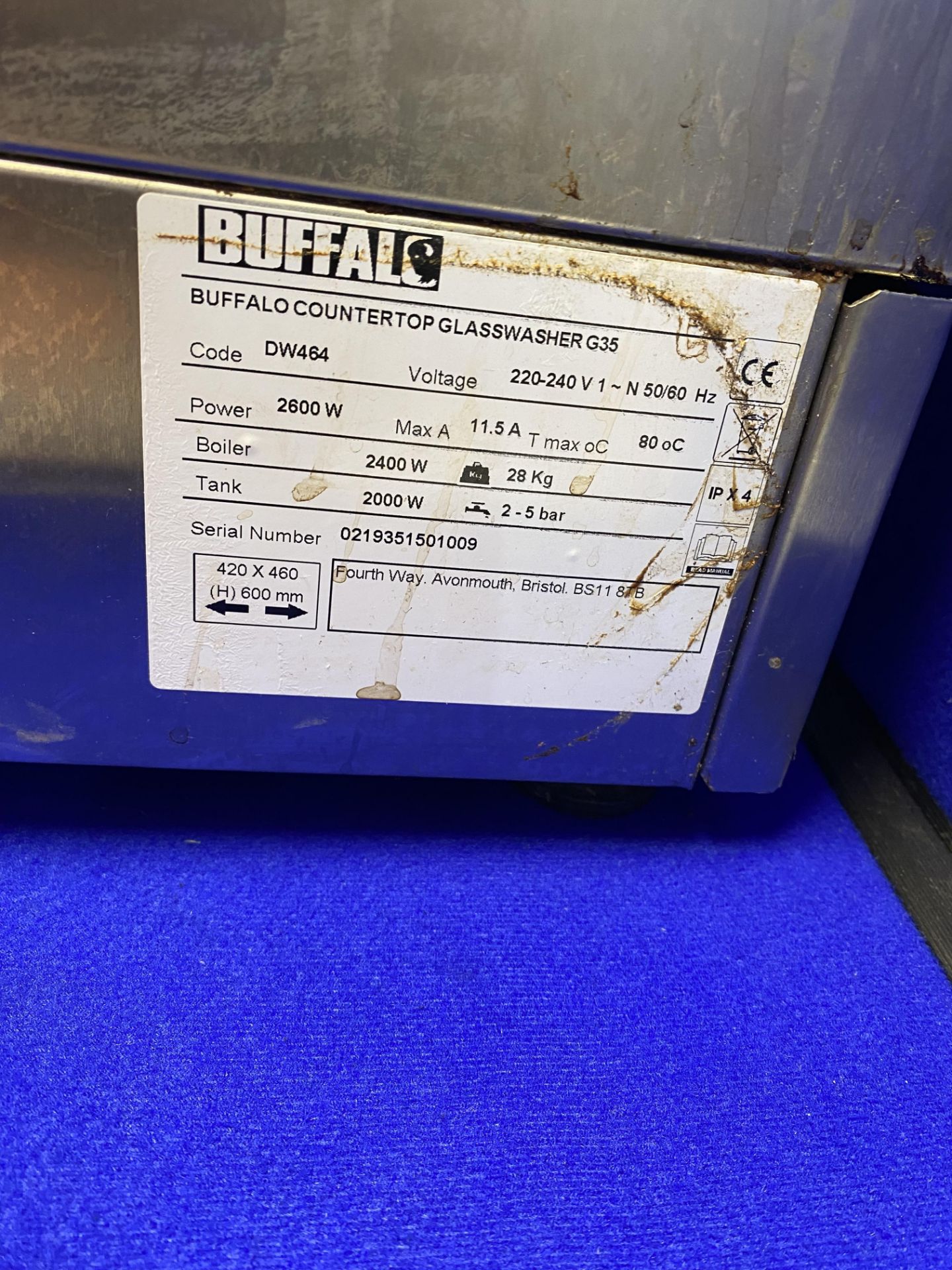 Buffalo G35 Countertop Glasswasher - Image 10 of 10