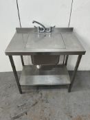 900mm Stainless Steel Catering Table With Coverable Sink