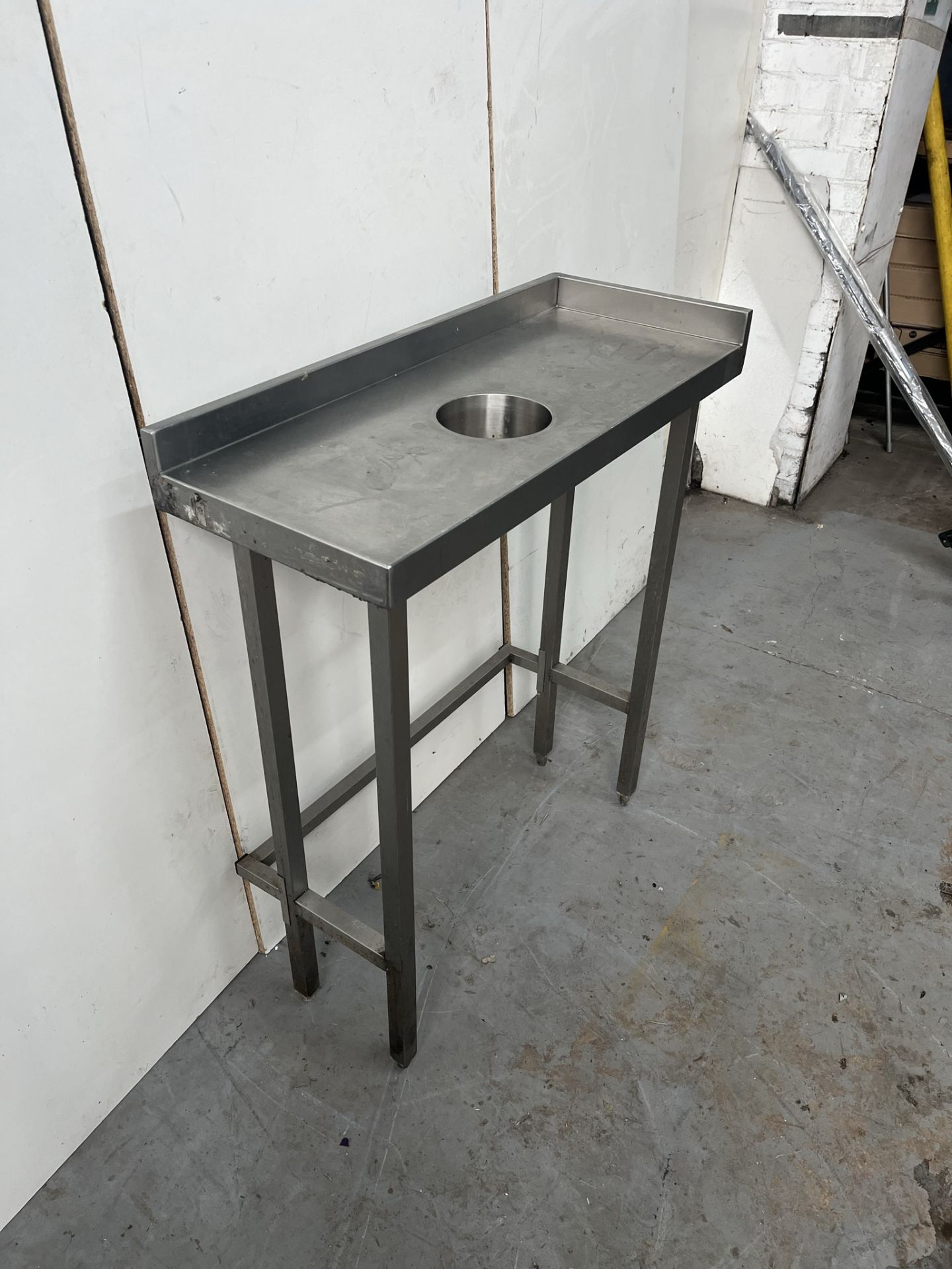 850mm Stainless Steel Catering Preperation Table With Waste Disposal Hole - Image 3 of 7