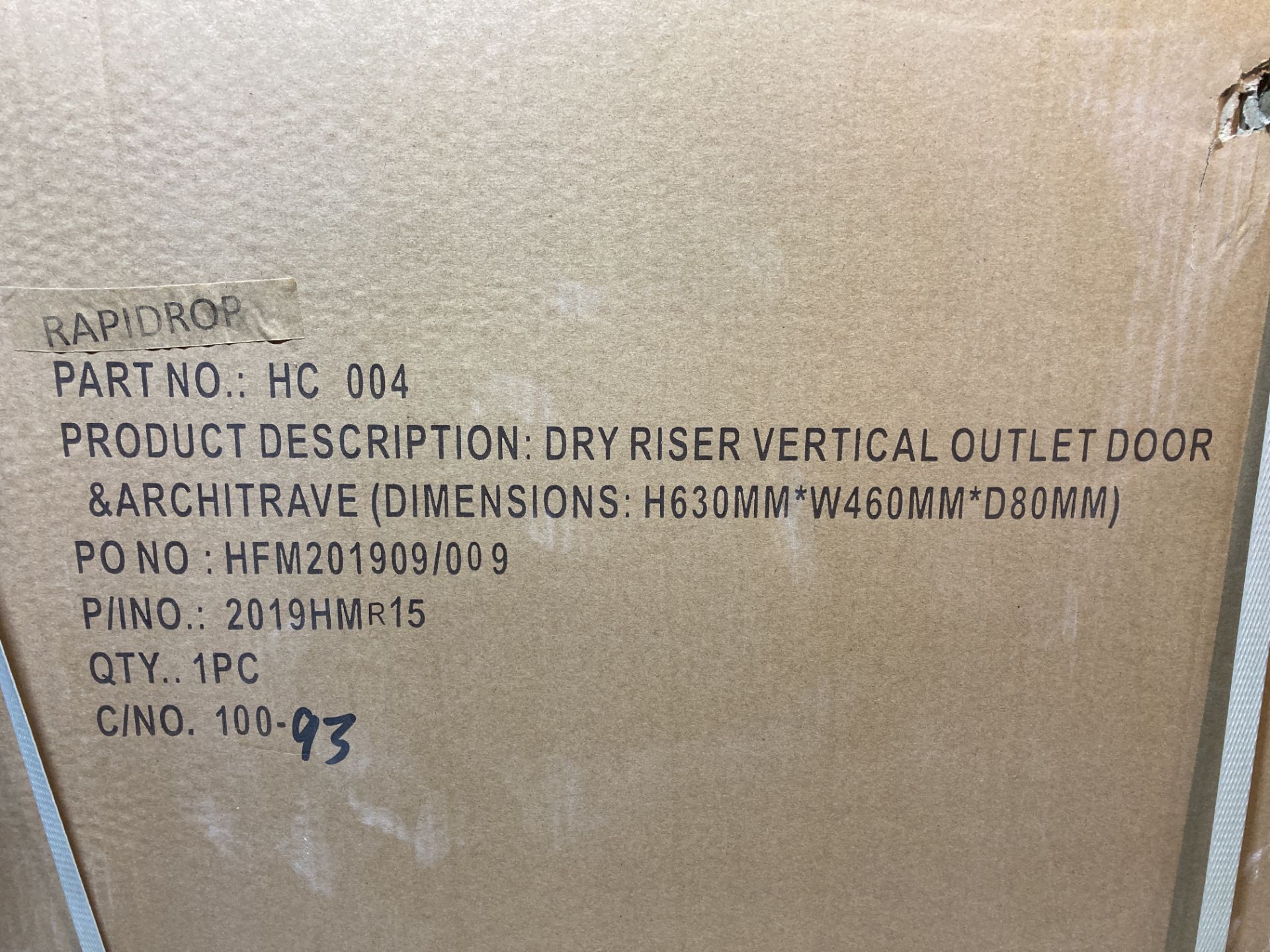 4 x Rapi drop HC 004 Dry Riser Vertical Outlet Door & Architrave - Image 6 of 6