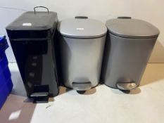 3 x Various Sized Bathroom Bins *As Pictured*