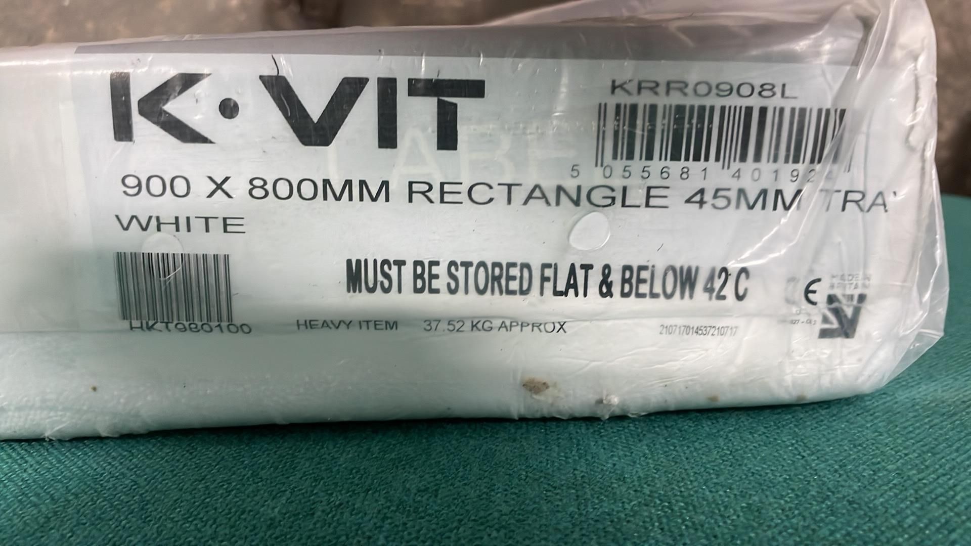 K VIT Rectangle 45mm Shower Tray White - Image 3 of 3