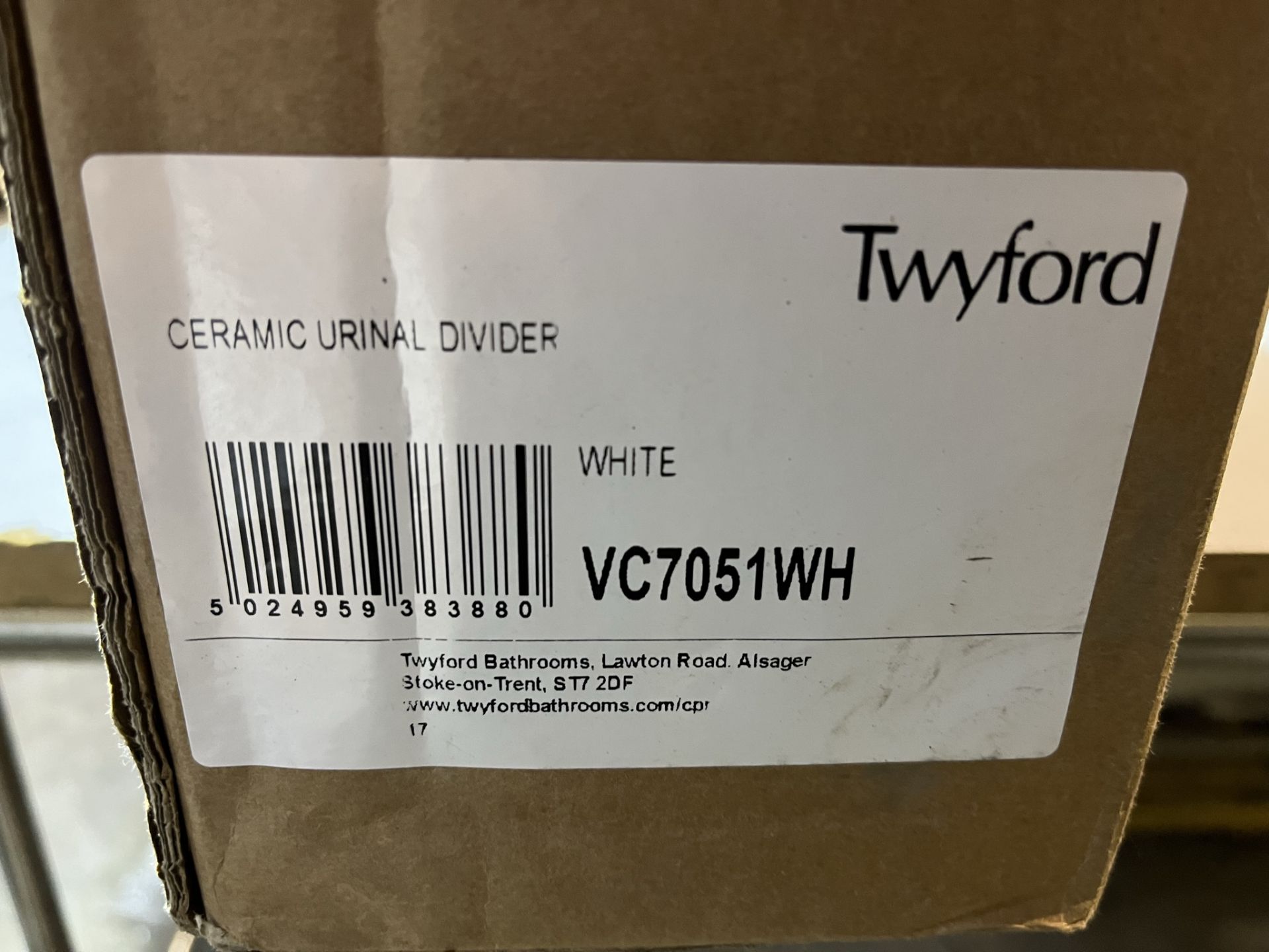 Tyford VC7051WH White Ceramic Urinal Divider - Bild 2 aus 2