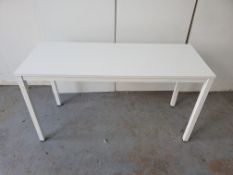 White Table with Metal Legs