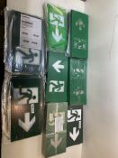 Large Quantity Of Various Fire Exit Signs As Seen In Photos
