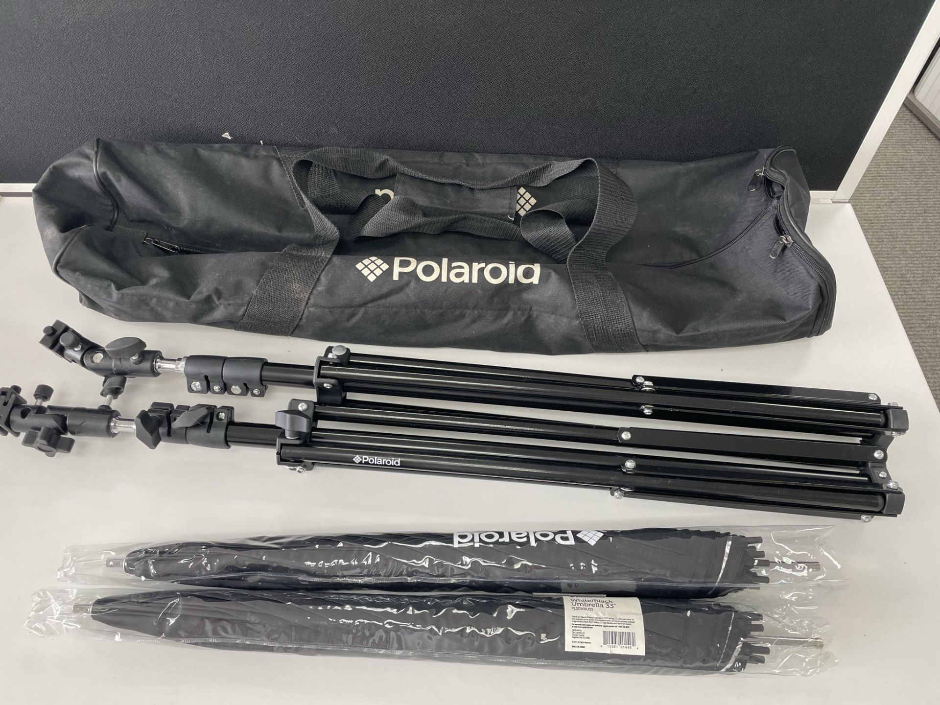 2 x Polaroid Tripods w/Umbrellas