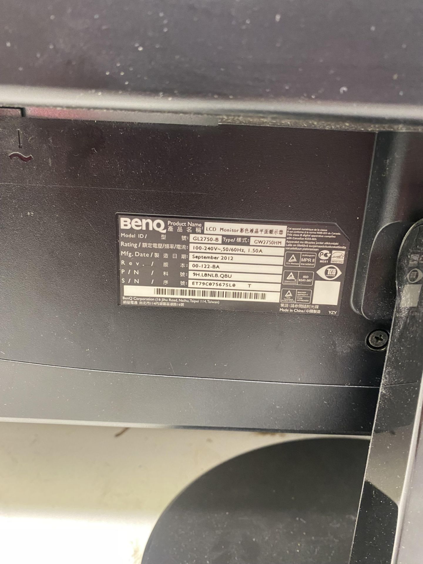 5 x Various BenQ Monitors - Image 10 of 12