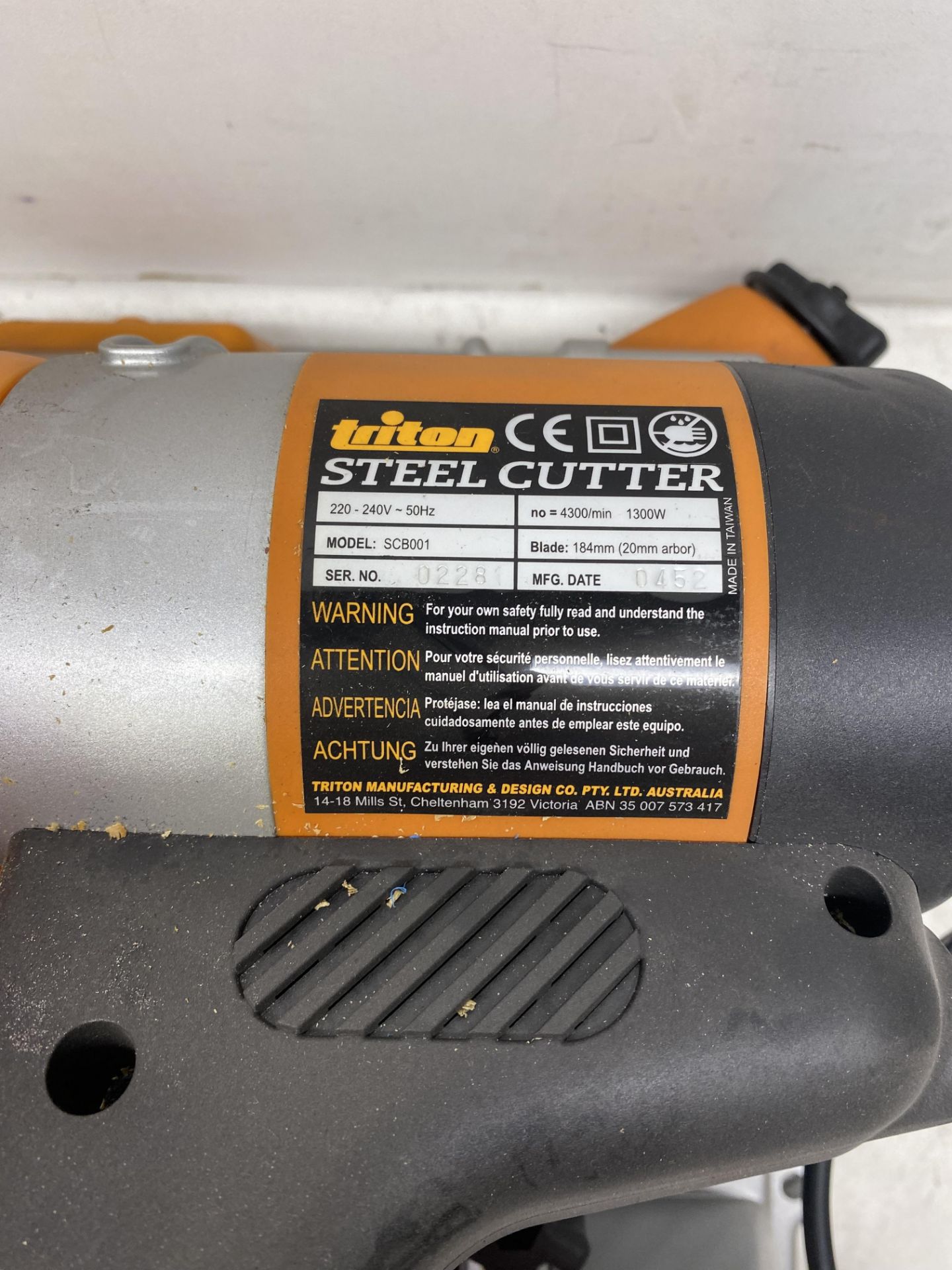 Triton SCB001 240v Benchtop Steel Cutter - Bild 8 aus 8