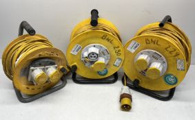 3 x 50 Metre 110V Extension Reels