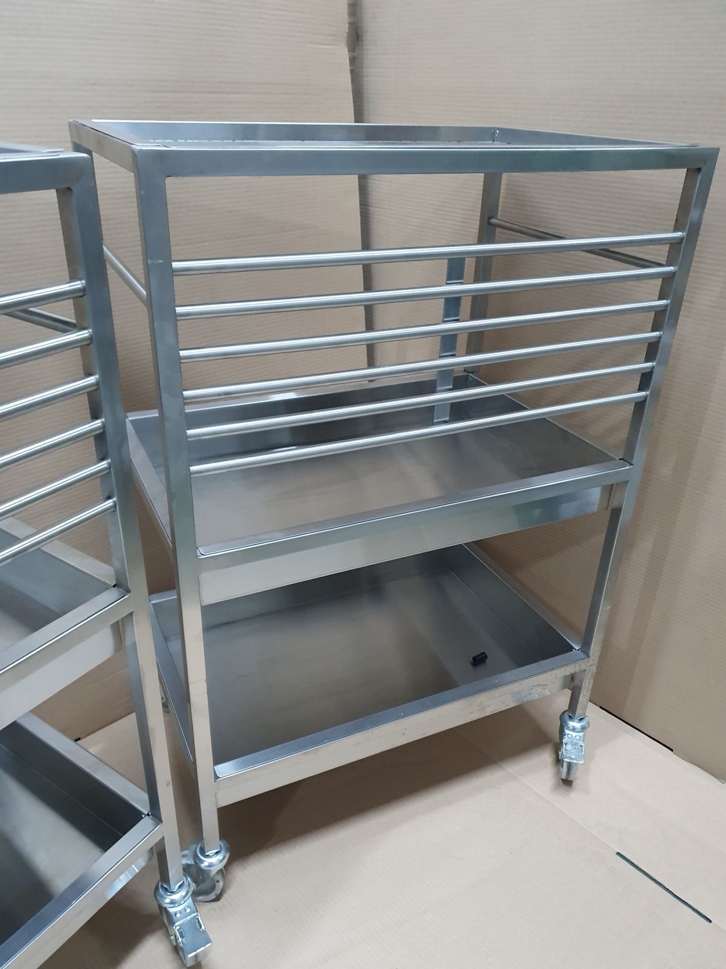 2 x 3 tier Metal trollies on Wheels with Removable Shelves - Image 6 of 7