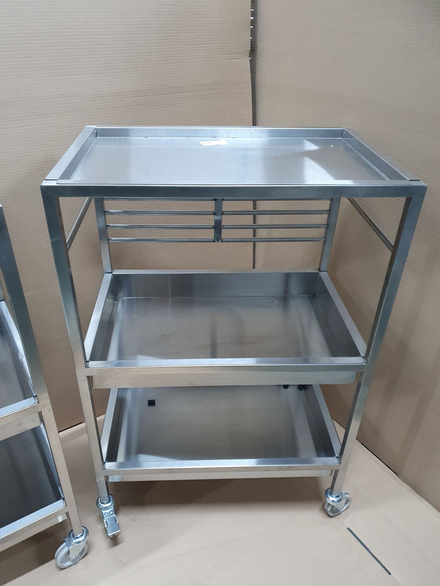 2 x 3 tier Metal trollies on Wheels with Removable Shelves - Image 3 of 7