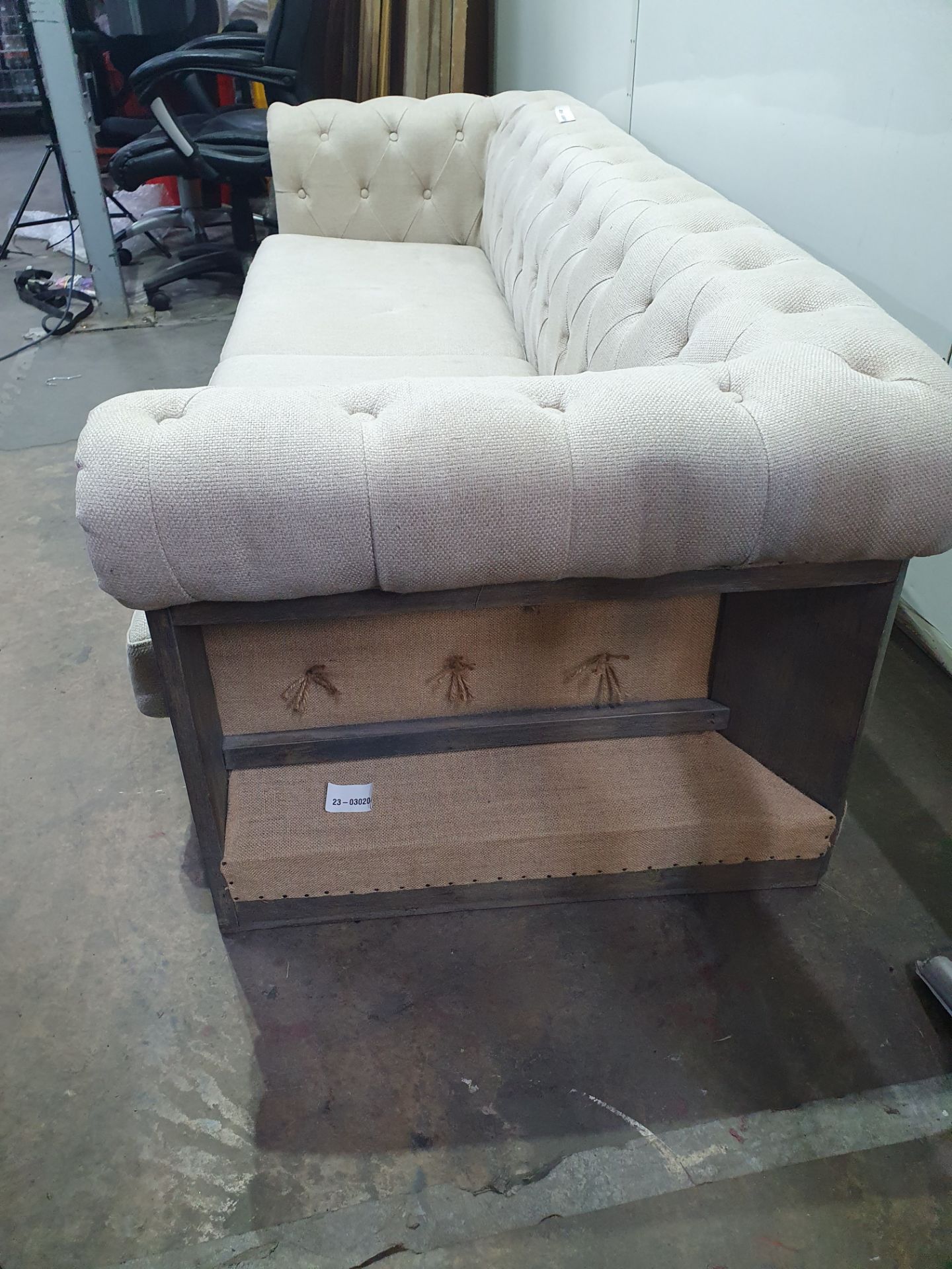 Beige 3 Seater Couch - Image 4 of 6