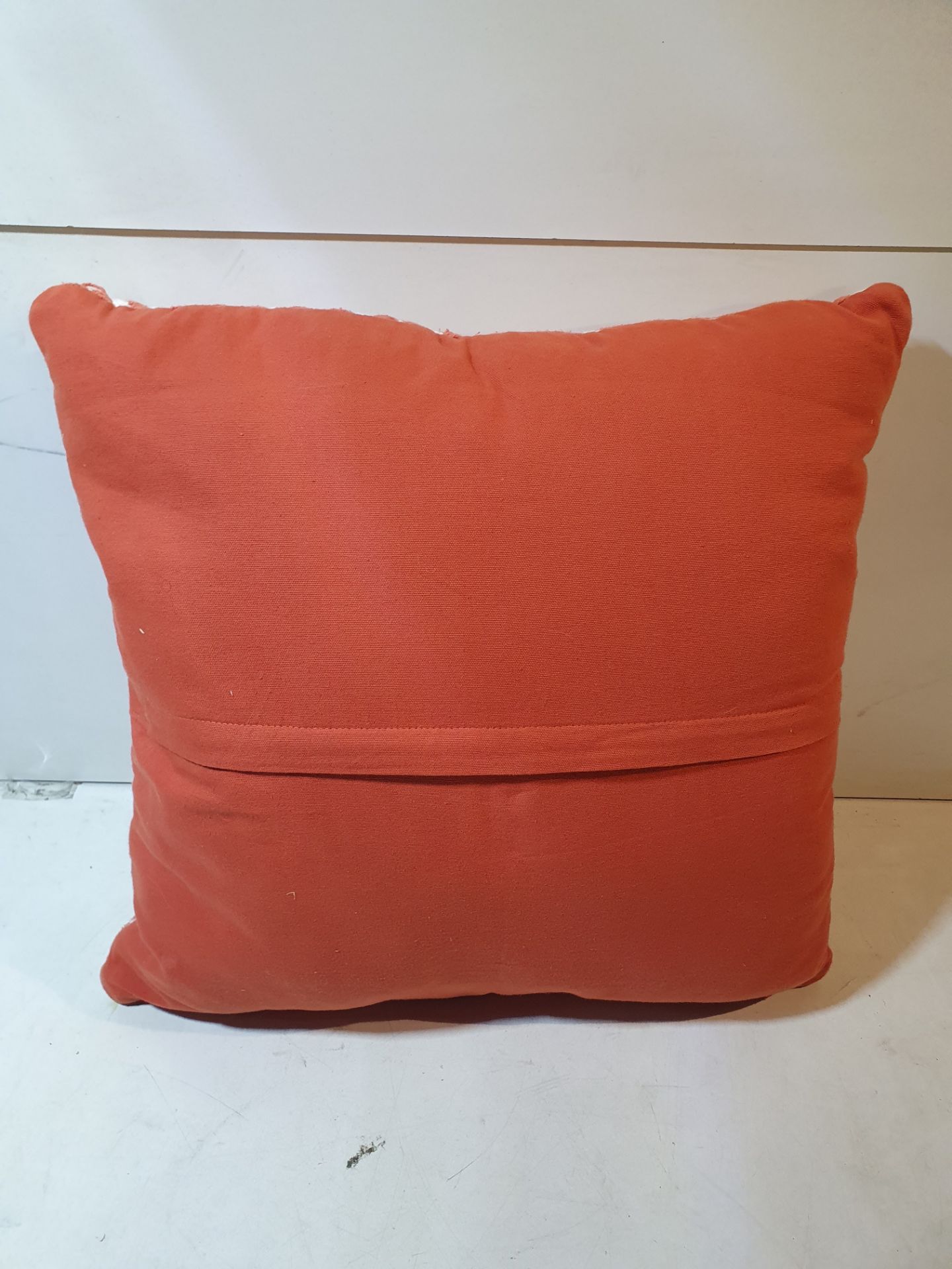 Orange and White Cushion - Image 3 of 3