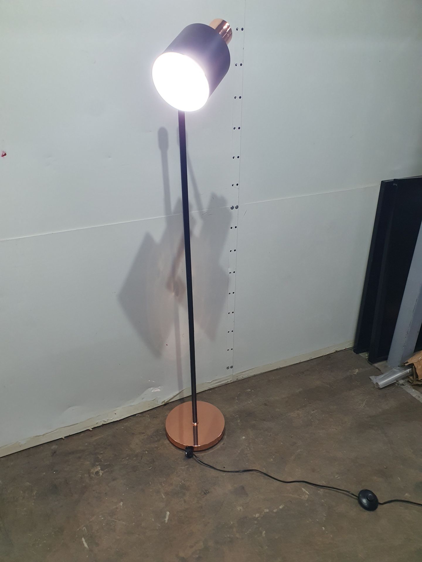 Black/Bronze Metal Floor Lamp with Foot Switch - Image 2 of 7