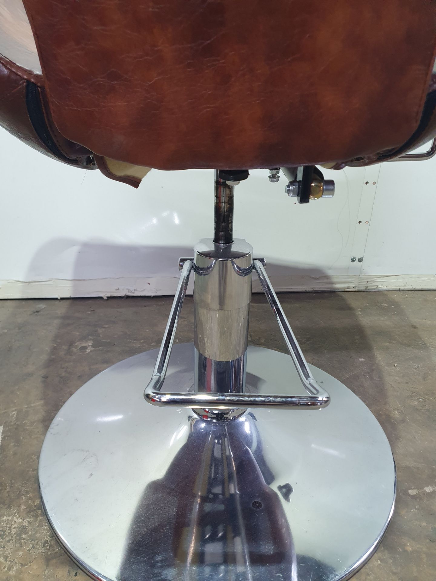 Chloe Styling Chair w/ Polished Chrome Base | Tan - Image 4 of 6