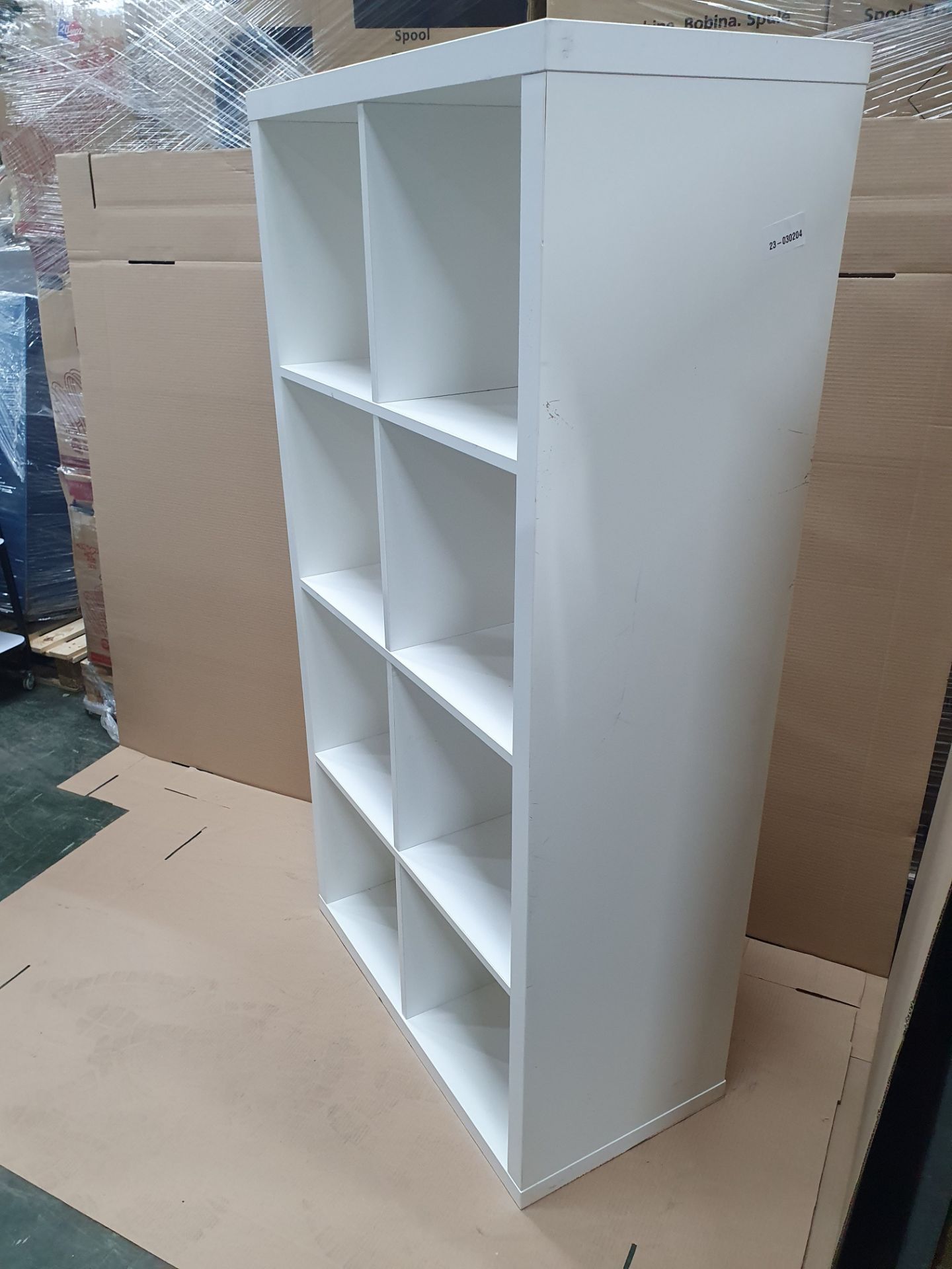 Bookcase with 8 Compartments in White with Wall Mounted Attachments - Image 3 of 4