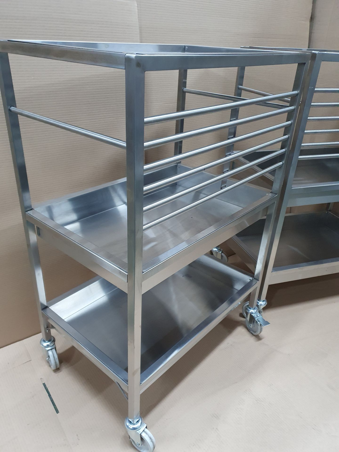 2 x 3 tier Metal trollies on Wheels with Removable Shelves - Image 5 of 7