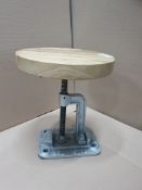 Wooden Height Adjustable Stool with Solid Metal Base