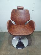 Chloe Styling Chair w/ Polished Chrome Base | Tan