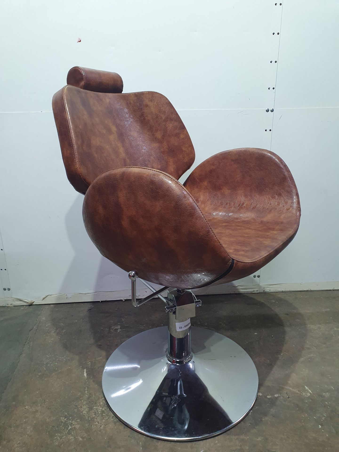 Chloe Styling Chair w/ Polished Chrome Base | Tan - Image 3 of 6