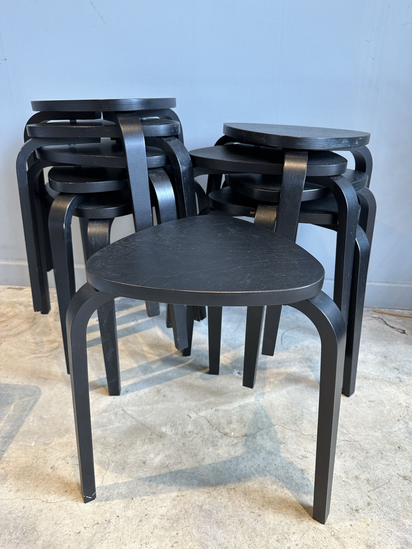 10 x Small Black Stools - Image 2 of 2