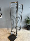 20 Shelf Mobile Tray Rack With 6 Trays