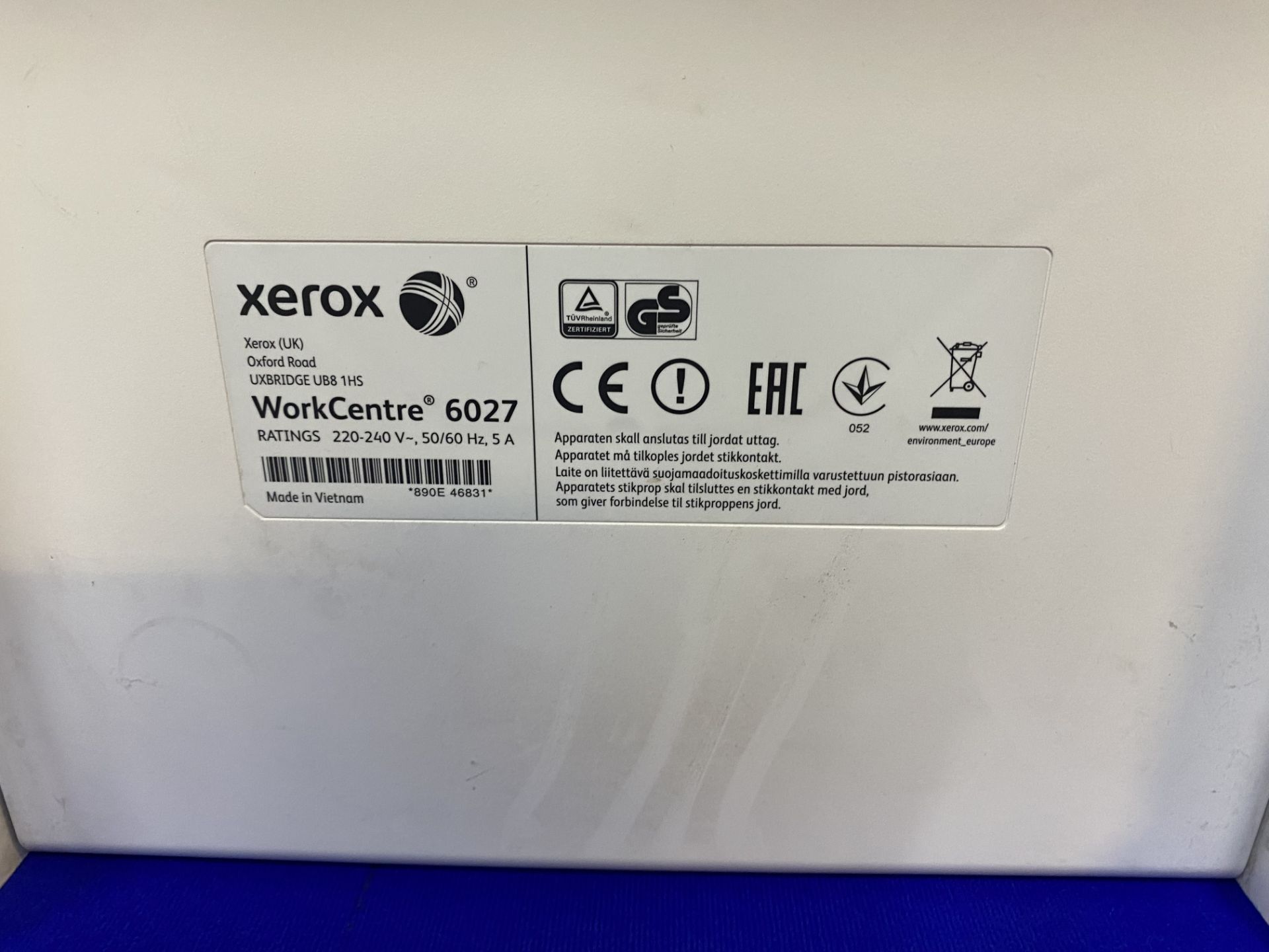 Xerox WorkCentre 6027 A4 Colour Multifunction Laser Printer - Image 22 of 22