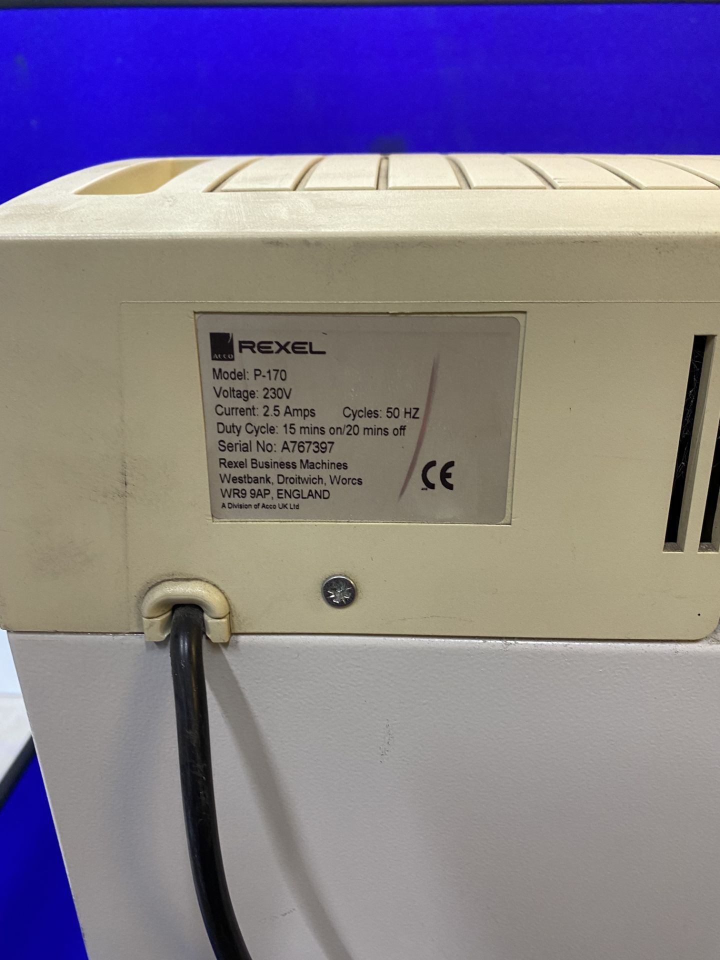 Rexel P-170 Paper Shredder - Image 14 of 14