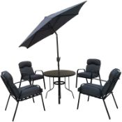 3 x Malvern 4 Seater Dining Set With Parasol | GF08178
