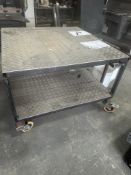 2 x Mobile Stainless Steel Tables w/Undershelf