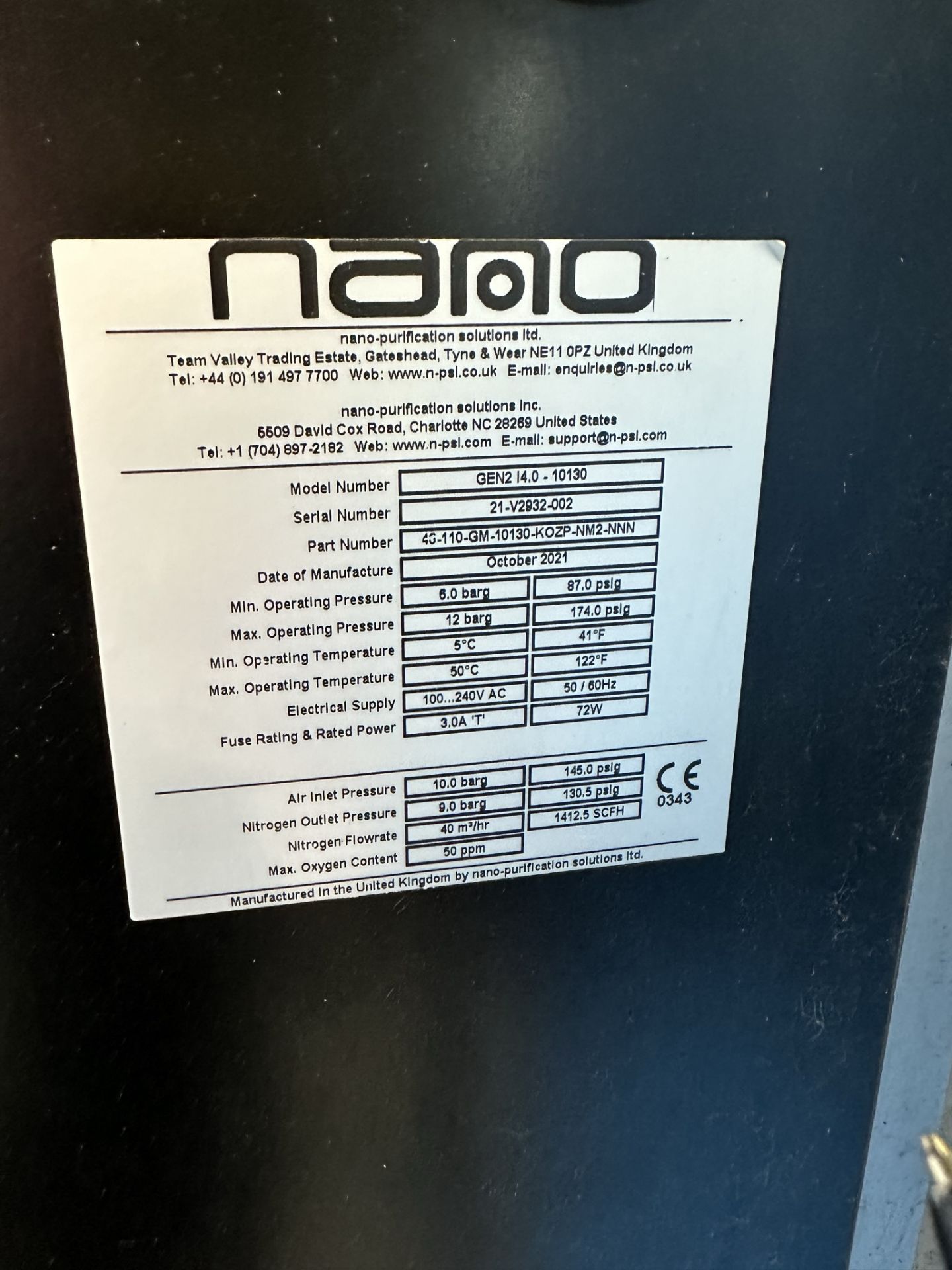 High Pressure Nitrogen Generation Package | YOM 2020 - Image 11 of 37