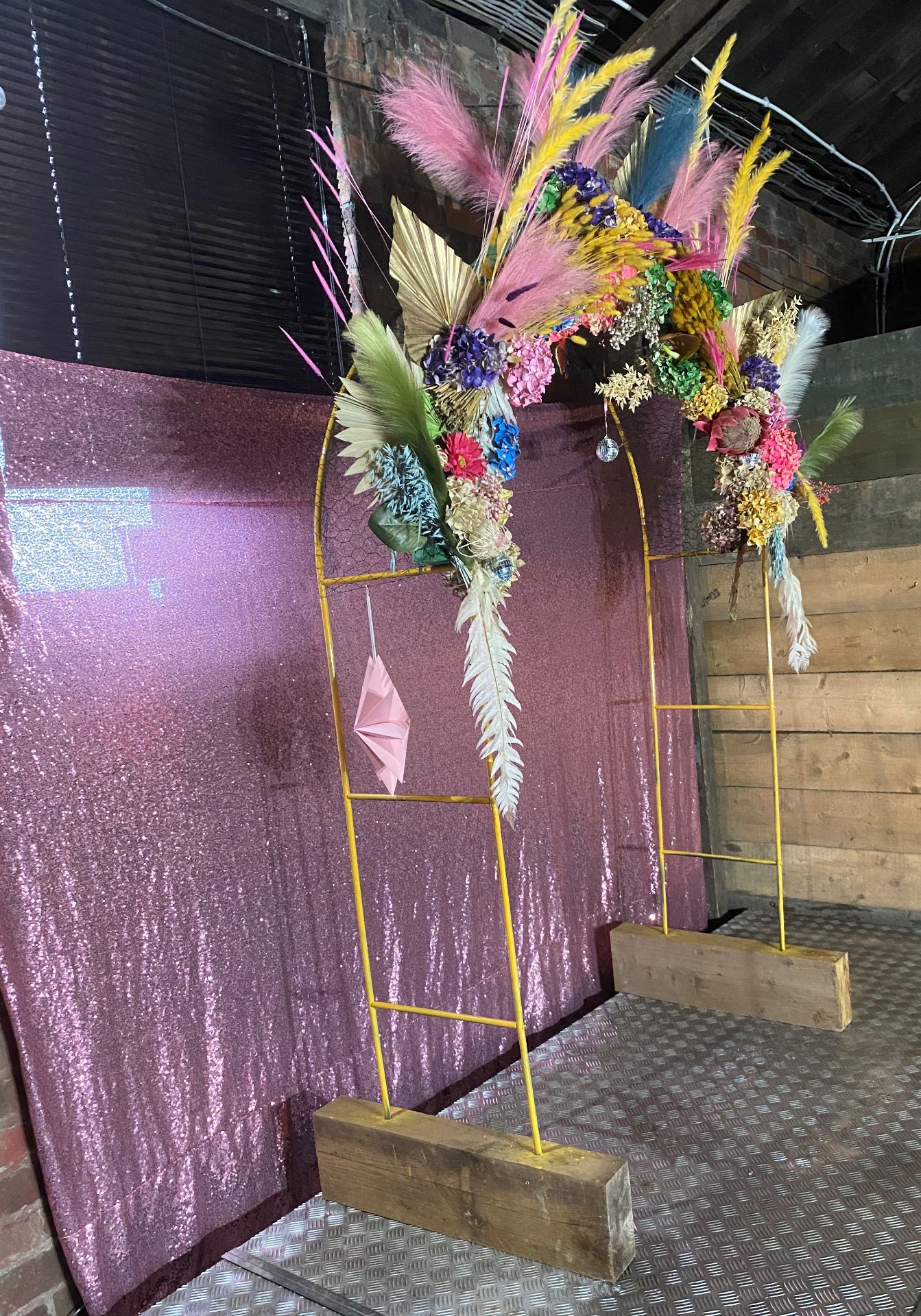 Rustic Bridal Arch w/Dried Flowers