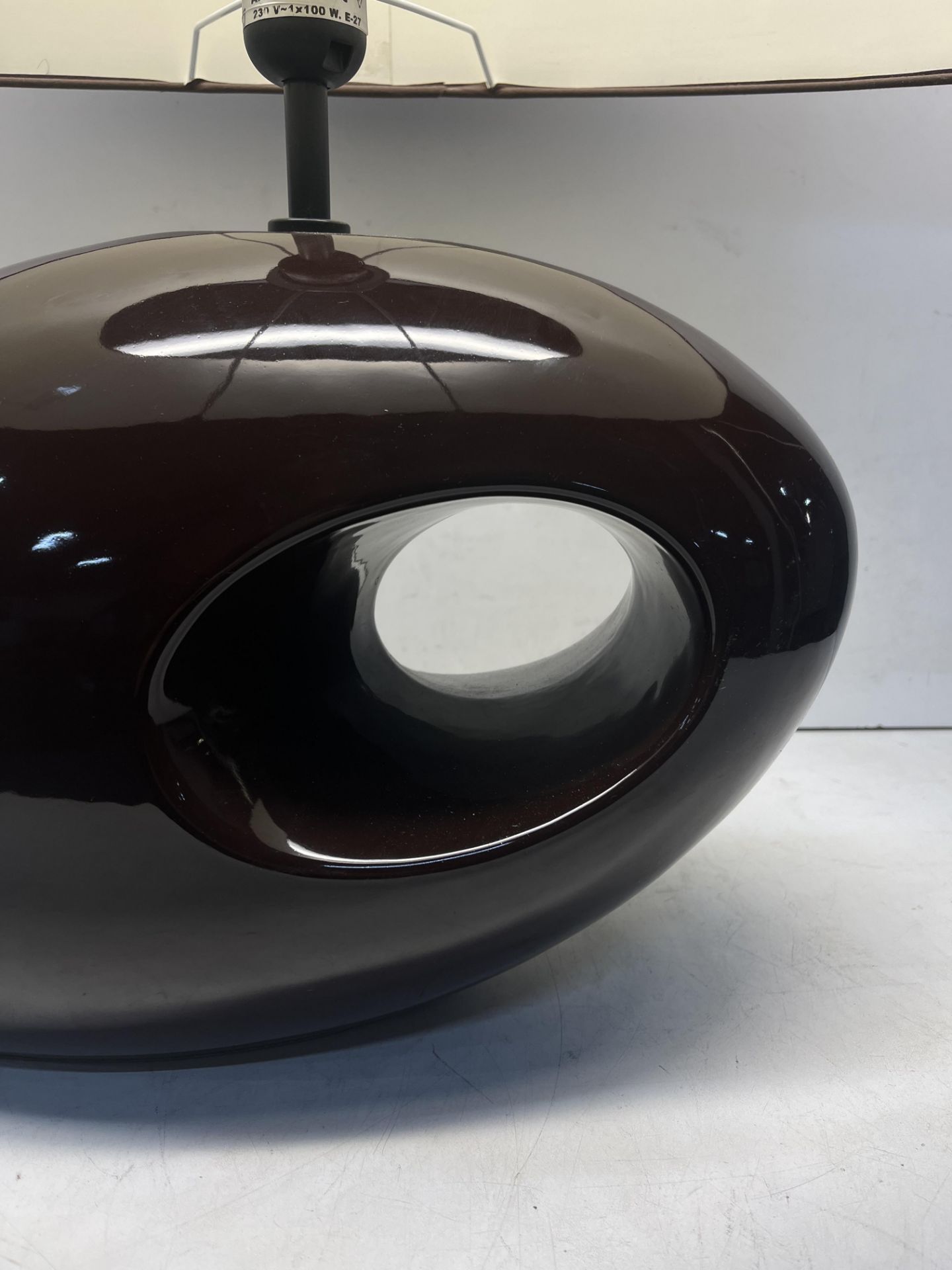 Chocolate Oval Table Lamp - Image 2 of 4