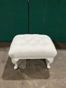 White Leather Footstool